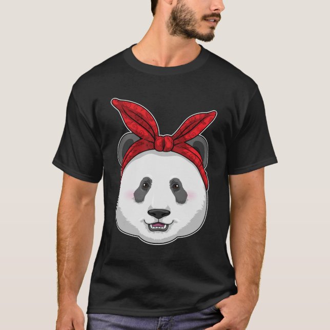 Panda med Bandana T Shirt (Framsida)