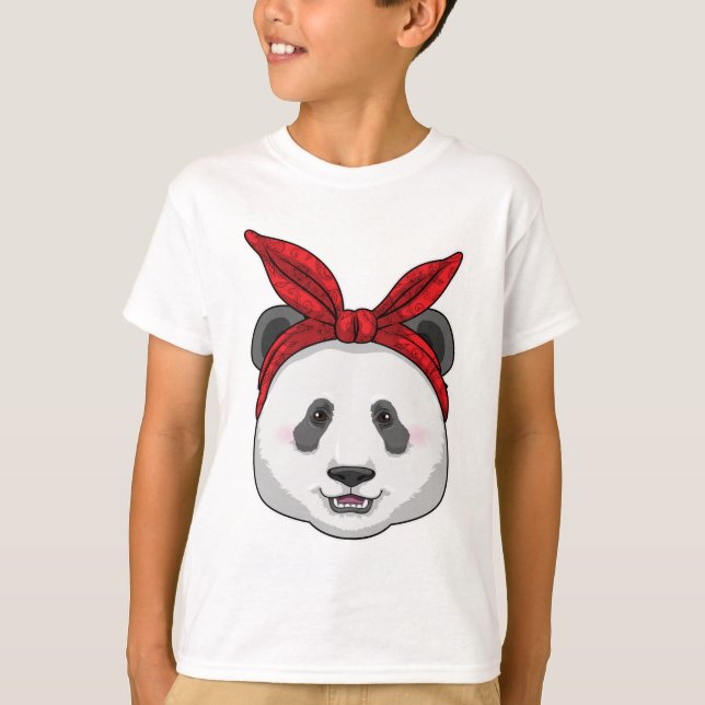 Panda med Bandana T Shirt (Framsida)