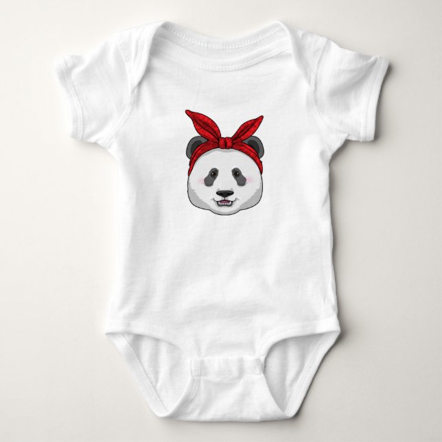 Panda med Bandana T Shirt (Framsida)