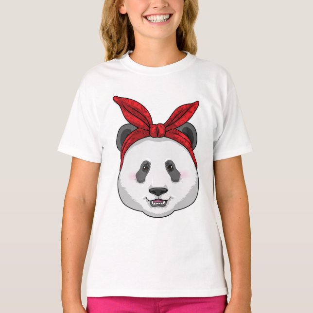 Panda med Bandana T Shirt (Framsida)