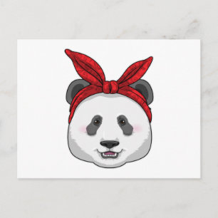 Panda med Bandana Vykort