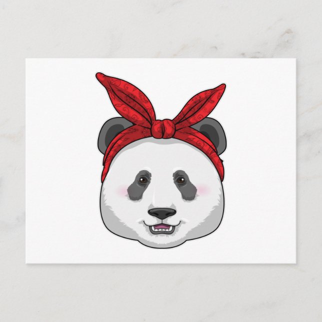 Panda med bandana vykort (Framsida)
