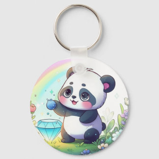 Panda med Berries Plush Leksak Nyckelring