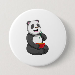 Panda med Bowl Ramen Knapp