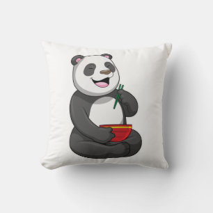 Panda med Bowl Ramen Kudde