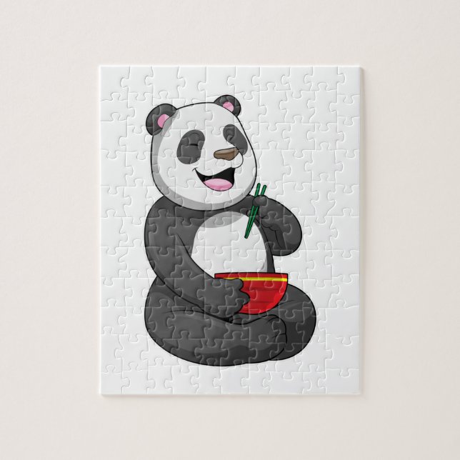 Panda med Bowl Ramen Pussel (Vertikal)