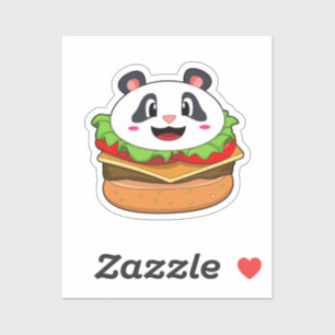 Panda med Burger Klistermärken