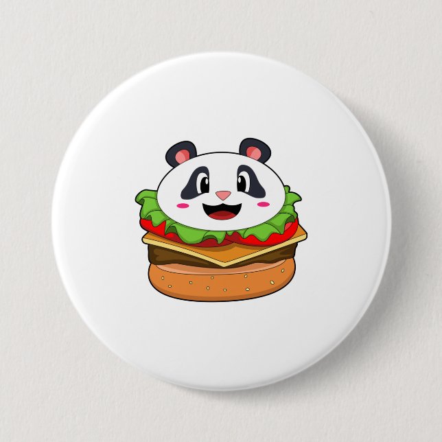 Panda med Burger Knapp (Framsida)