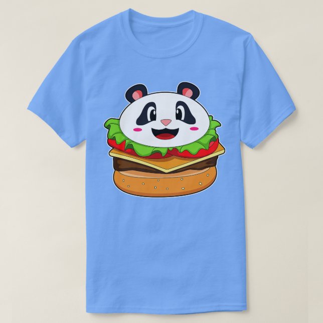 Panda med Burger T Shirt (Design framsida)