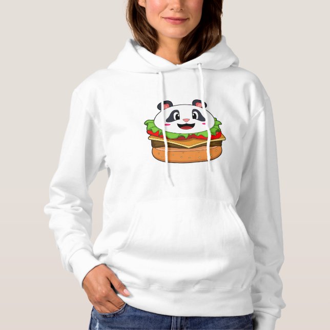 Panda med Burger T Shirt (Framsida)