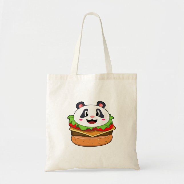 Panda med Burger Tygkasse (Framsidan)