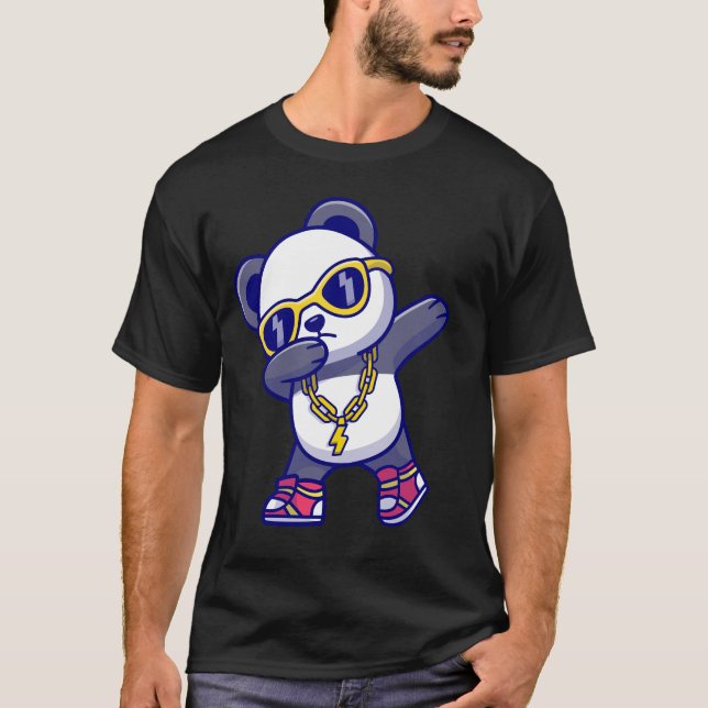 Panda med Coola Shades T Shirt (Framsida)