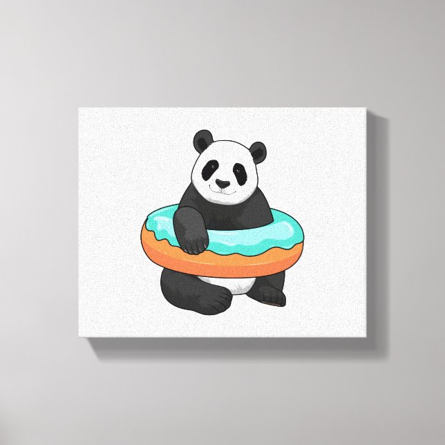 Panda med Donut Canvastryck (Framsida)