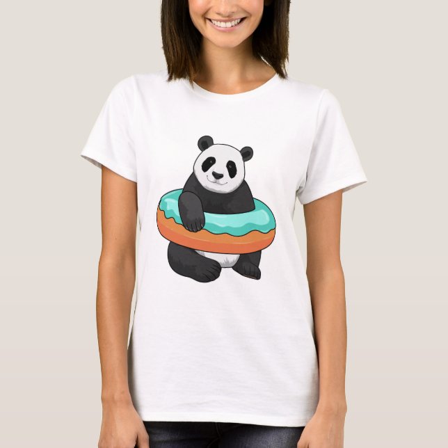 Panda med Donut T Shirt (Framsida)