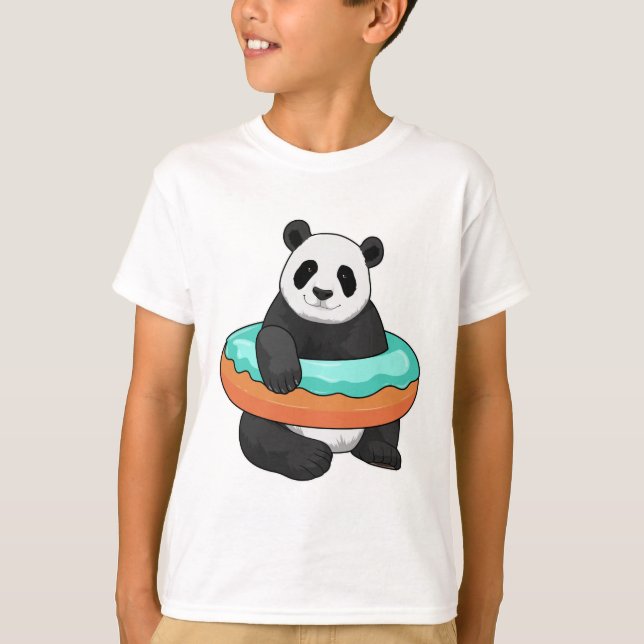 Panda med Donut T Shirt (Framsida)