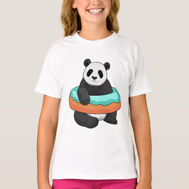 Panda med Donut T Shirt (Framsida)