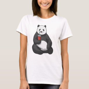 Panda med Drink T Shirt