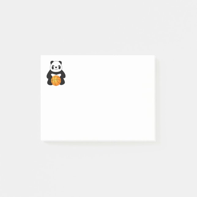 Panda med en basketboll post-it block (Framsida)