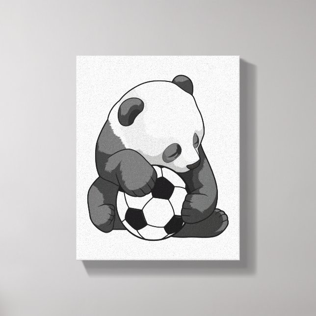 Panda med fotboll canvastryck (Framsida)