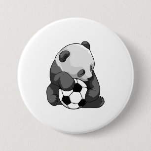 Panda med fotboll knapp