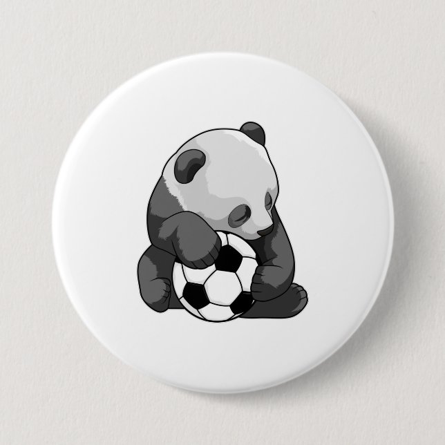 Panda med fotboll knapp (Framsida)