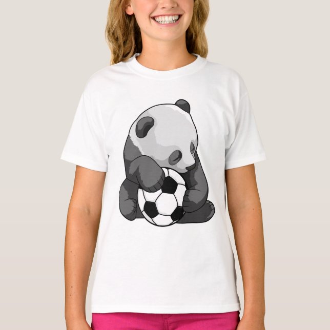 Panda med fotboll t shirt (Framsida)