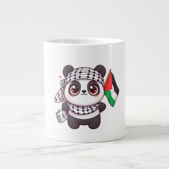 Panda med fred i Palestina Jumbo Mugg (Framsidan)