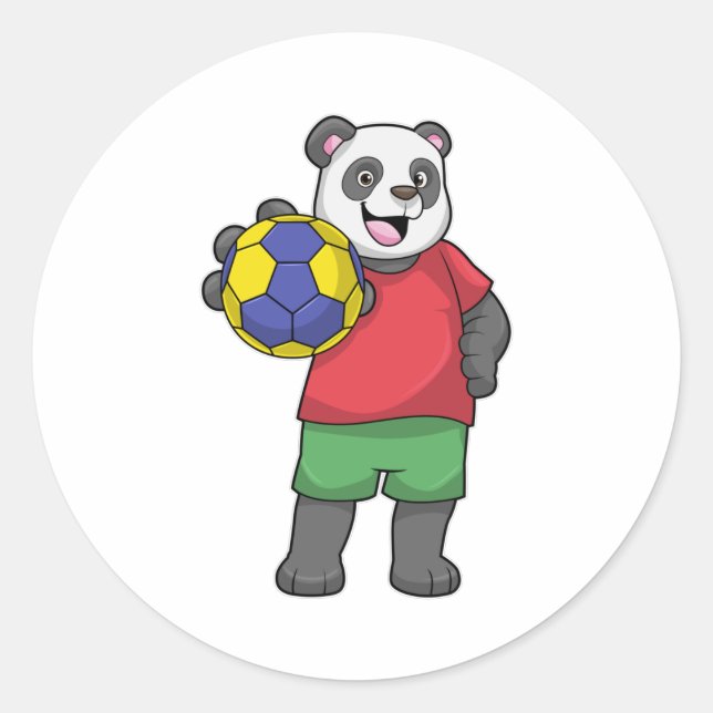 Panda med handbollsport runt klistermärke (Framsida)