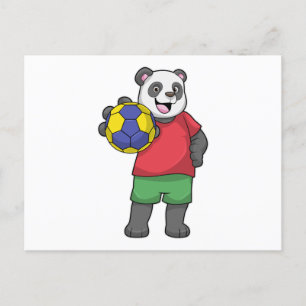 Panda med handbollssporter vykort