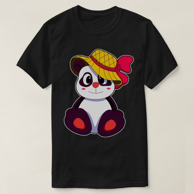 Panda med Hat T Shirt (Design framsida)