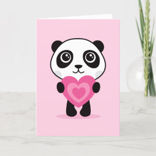 Panda med hjärta, jag kärlek du kort