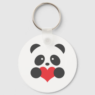 Panda med hjärta nyckelring