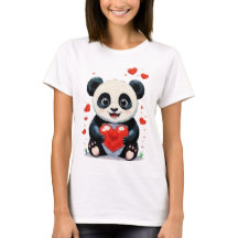 Panda med hjärtfärg - Kärlek-målning