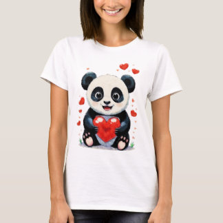 Panda med hjärtfärg - Kärlek-målning T Shirt