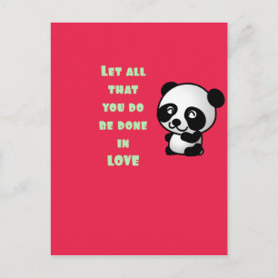Panda med inspirationsoffert vykort