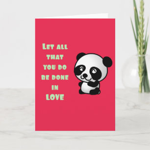 Panda med inspirerande Kärlek-citat Kort