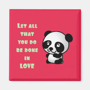 Panda med inspirerande Kärlek-citat Magnet