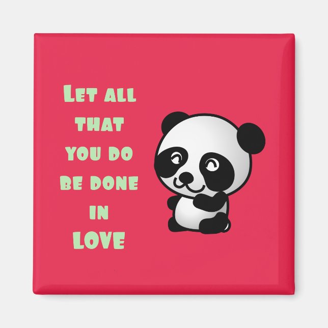 Panda med inspirerande Kärlek-citat Magnet (Framsidan)