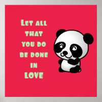 Panda med inspirerande Kärlek-citat