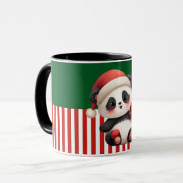 Panda med juldekoration mugg