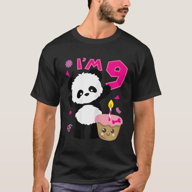 Panda med Kawaii Cake 9 Py T Shirt (Framsida)