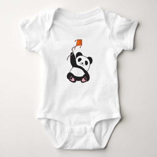 Panda med Kite T Shirt (Framsida)