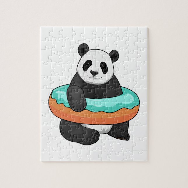 Panda med Munk Pussel (Vertikal)