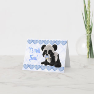 Panda med Nappar Blue Heares - tackkort