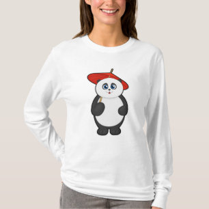 Panda med paraplyer t shirt