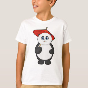 Panda med paraplyer t shirt
