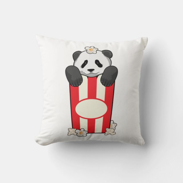 Panda med Popcorn Kudde (Framsida)