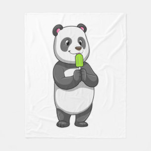 Panda med Popsicle Fleecefilt