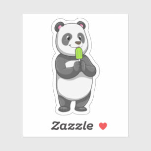 Panda med Popsicle Klistermärken