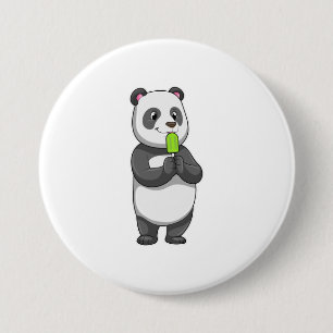 Panda med Popsicle Knapp